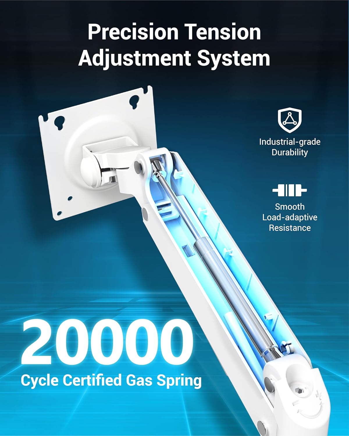 Dual Monitor Arm for 13-49 Inch Ultrawide Screens, Heavy Duty Monitor Mount for 2 Monitors up to 44lbs, Full Motion Vertical Stacked Dual Monitor Arm Desk Mount, 75/100mm VESA Mount, White