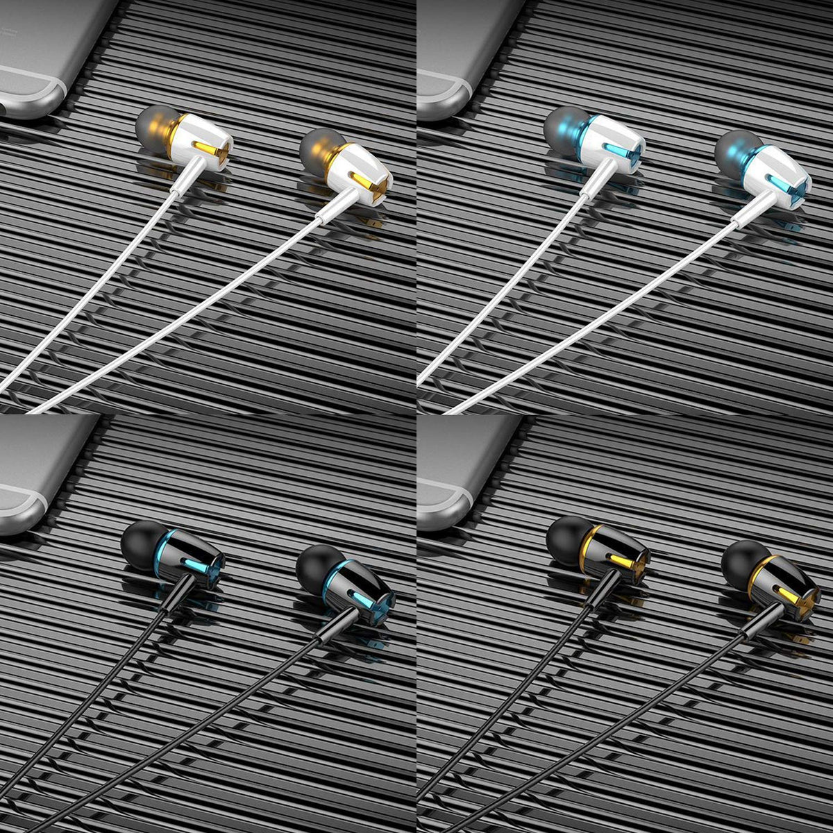YNR 4 Packs Wired Earbuds with Microphone & Volume Control, in-Ear Earphones for School, Noise Islating, for 3.5mm Jack iPhone iPad iPod Samsung