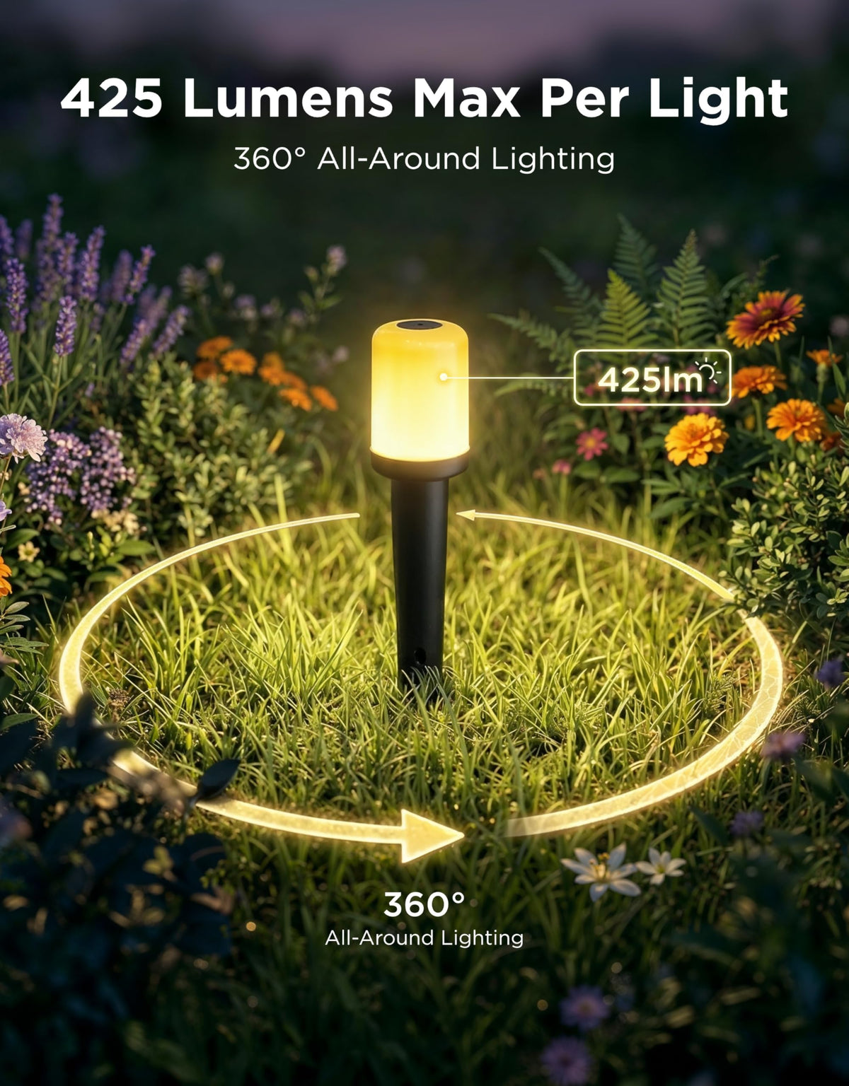 Govee Outdoor Cylinder Pathway Lights 8 Pack, 425lm Patio Lights, IP67 Waterproof, 60+ Preset Scene Modes, Outdoor Decor for Path, Patio, Garden