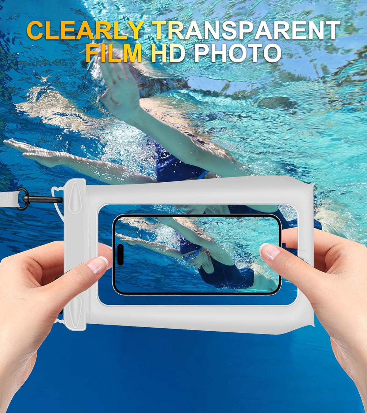 Universal Oversized Floating Waterproof Pouch with Lanyard, Underwater Dry Bag for iPhone 15 14 13 12 11 Pro Max