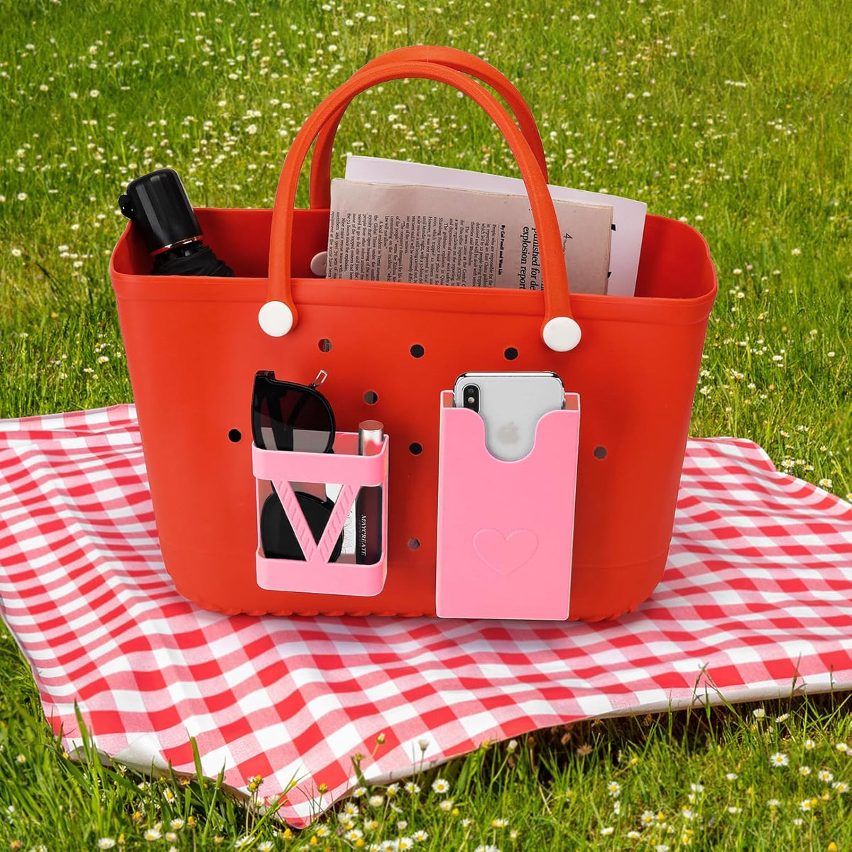 2pcs Phone Case Accessory Compatible with Bogg Bags, Phone Case Holder Charm Accessory for Beach Bag Tote