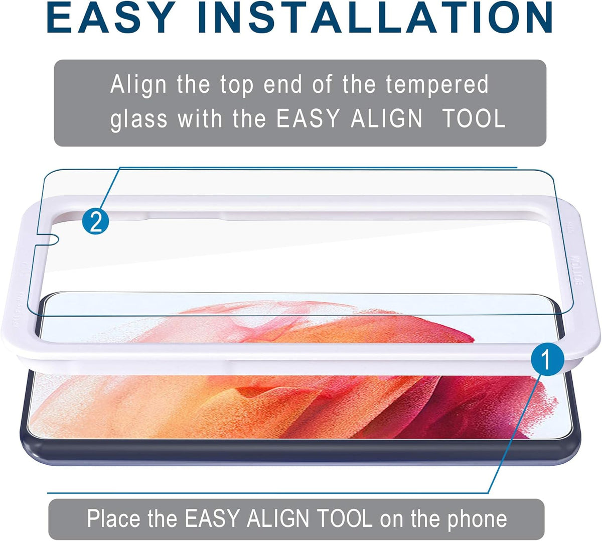 Arae Screen Protector for Samsung Galaxy S21, HD Tempered Glass, Anti Scratch, 3 Pack, 6.2 inch