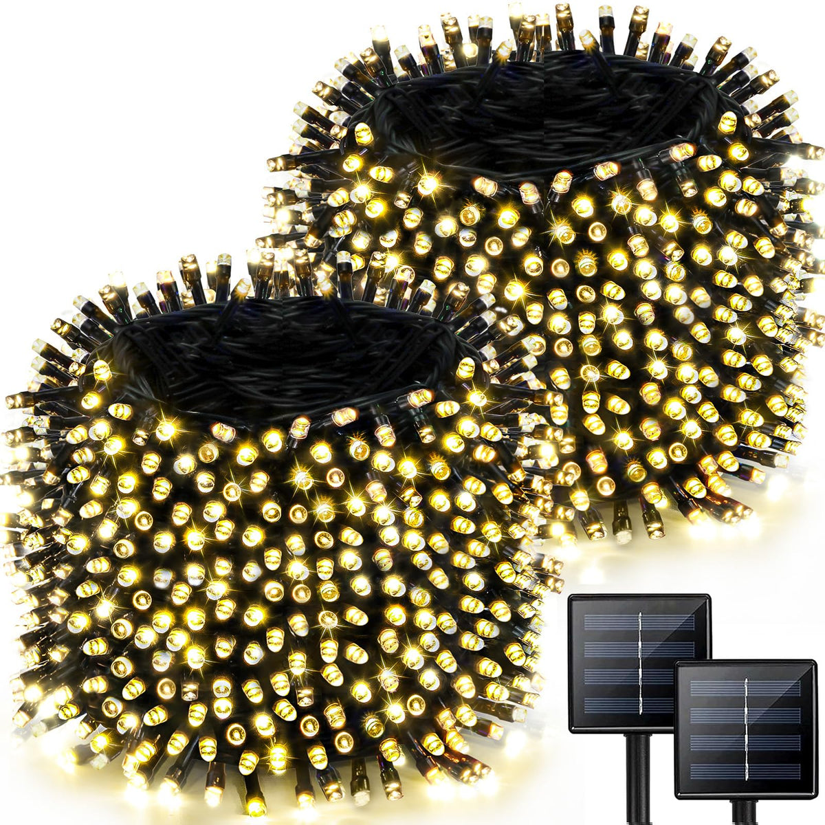 2 Pack 480 LED Solar String Lights for Outside, 170 FT Super Long Solar Chrismas Lights Outdoor with 8 Modes & Memory Function, Waterproof Twinkle
