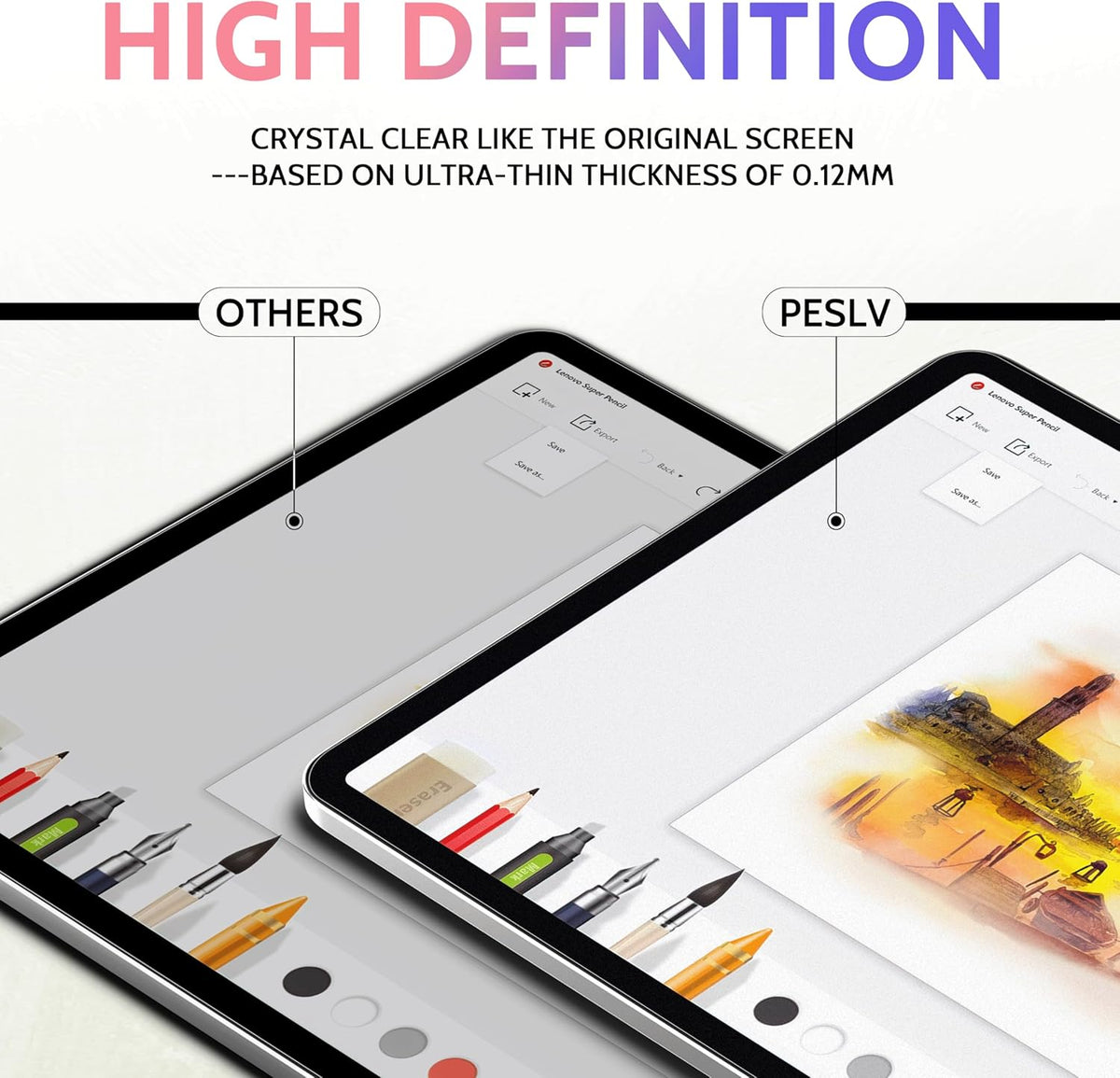 2 Pack Like Paper Screen Protector for iPad Pro 11 Inch 5th (2024, M4), Matte Anti Glare PET Film/Blue Light Filter Eye Protection Cover/Drawing & Writing Feel Like on Paper