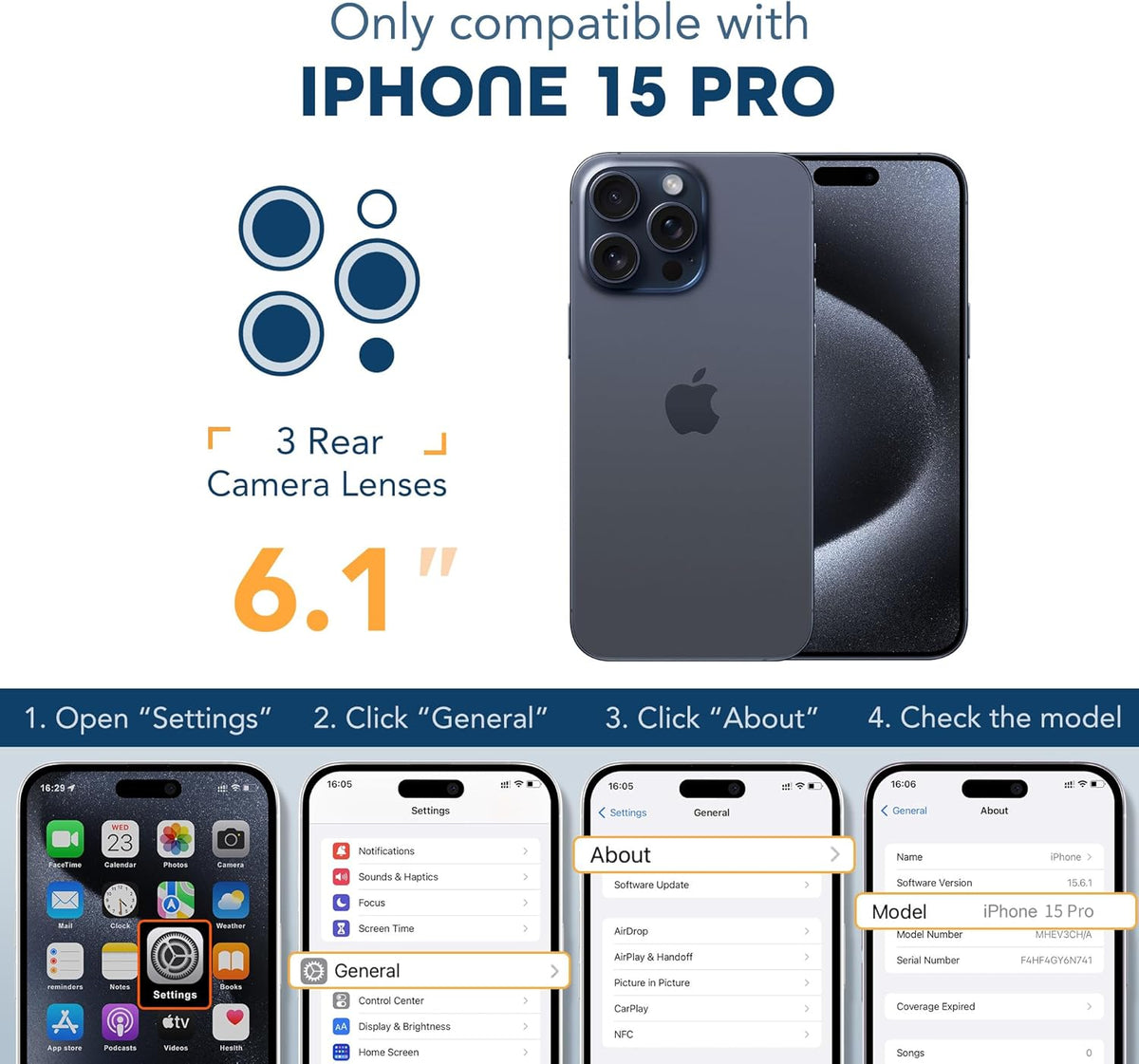 TIESZEN iPhone 15 Pro Case, Magnetic, [Compatible with Magsafe], Built-in 9H Tempered & Privacy Screen Protectors,