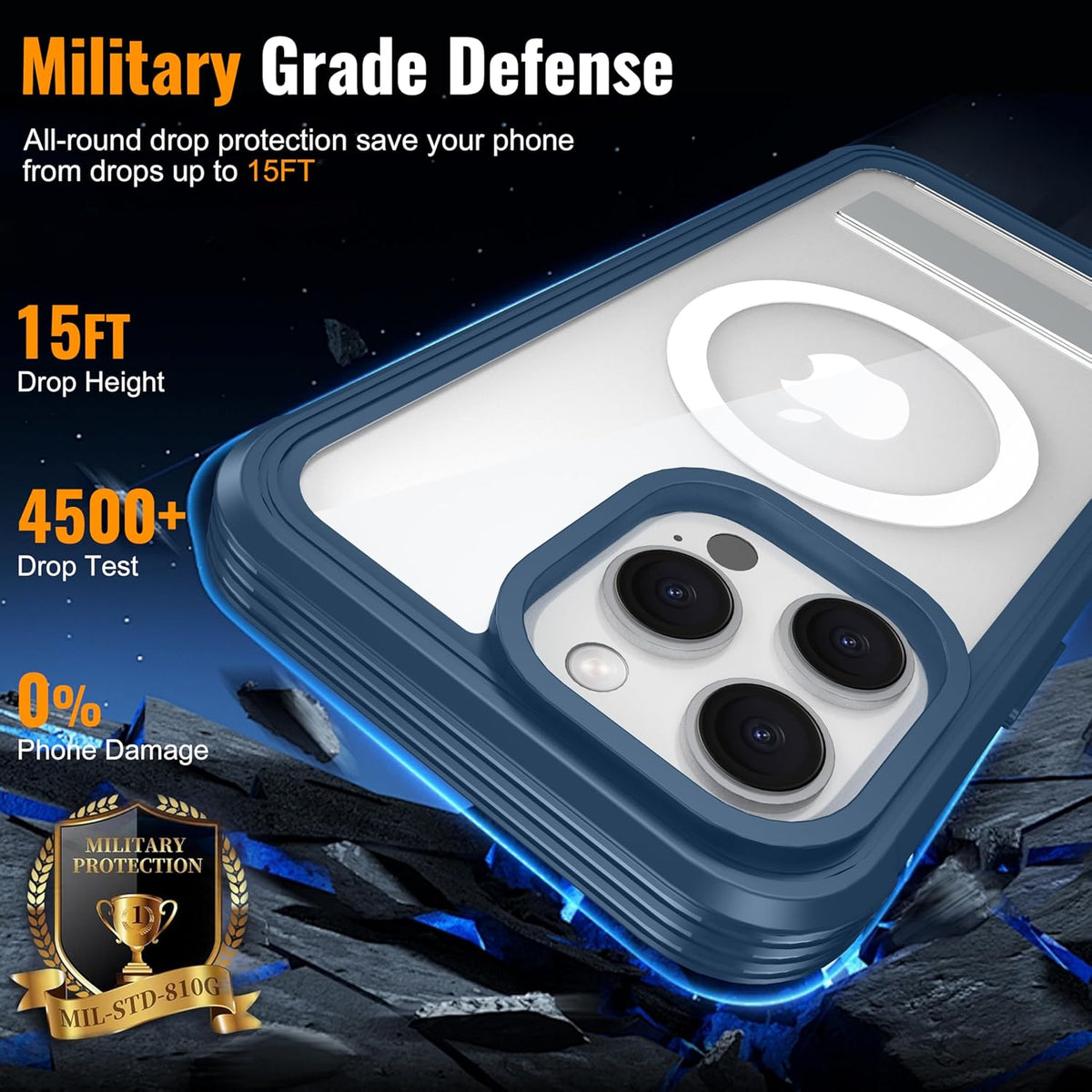 360° Protection Magnetic for iPhone 16 Pro Case Built-in 9H Privacy Screen Protector & Metal Stand[Fit for Magsafe][Anti-Spy][Lens Protector] Heavy Duty Shockproof Phone Case for iPhone 16 Pro