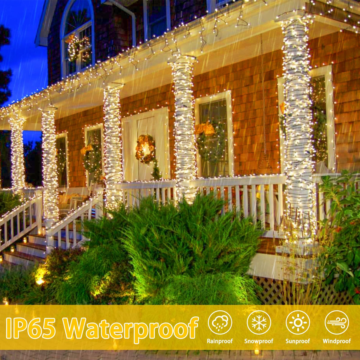 2 Pack 480 LED Solar String Lights for Outside, 170 FT Super Long Solar Chrismas Lights Outdoor with 8 Modes & Memory Function, Waterproof Twinkle