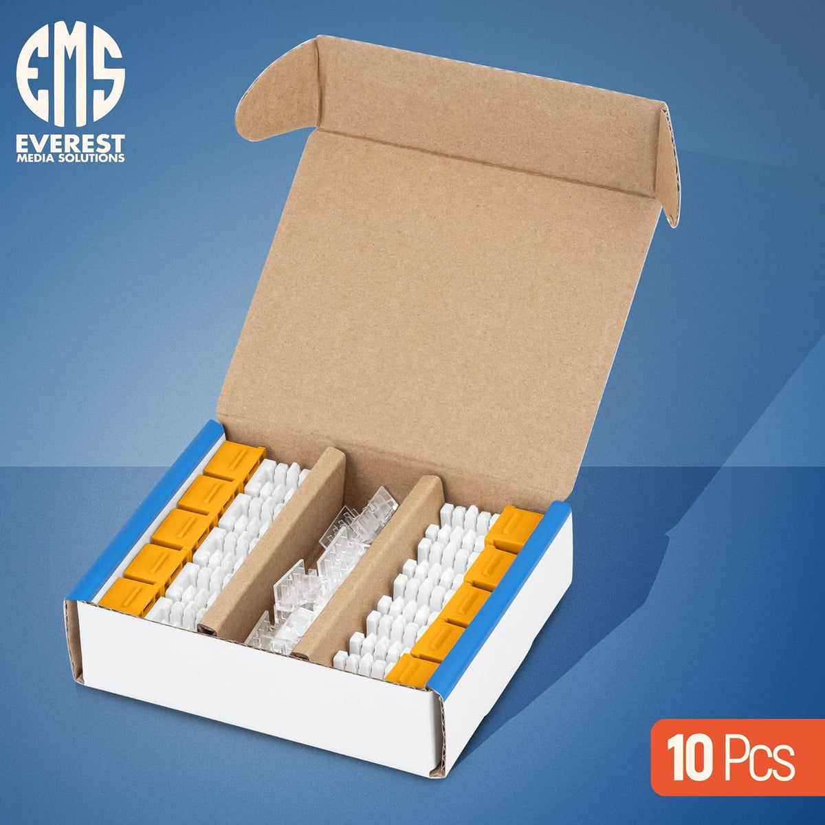 Everest 90° Angled RJ45 Cat6 Keystone Jacks 10-Pack in Yellow - Slim Profile Female RJ45 Connectors - Cat 6 Keystone Jack - Compatible with 90° Angled Speed Termination Tool - easyJACK (B094WB91H3)