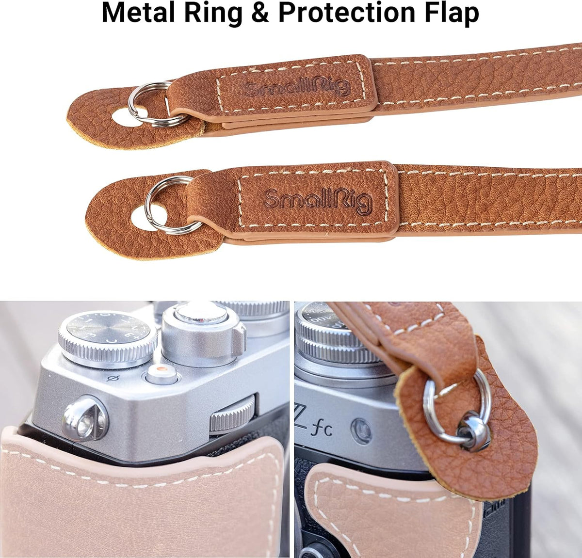 SMALLRIG Leather Camera Strap, Vintage Brown Genuine Leather Neck Shoulder Strap for Canon, Nikon, Pentax, Sony,