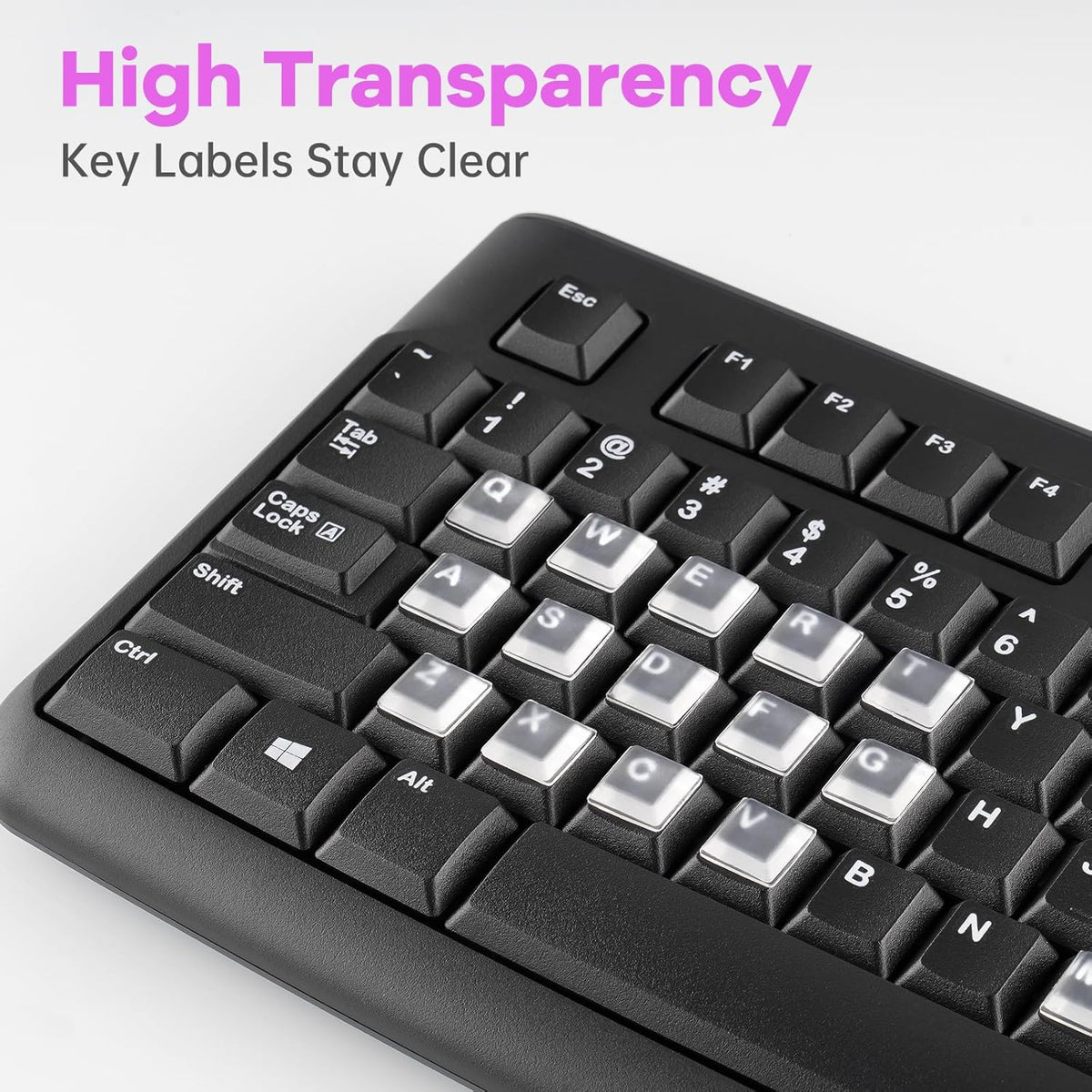 Tomorotec 80PCS Clear Silicone Raised Keyboard Key Cover Stickers for Long Nails, Soft & Smooth Surface Non-Slip Typing Protectors, Universal Fit for Most Standard Keyboards, Easy to Apply and Replace