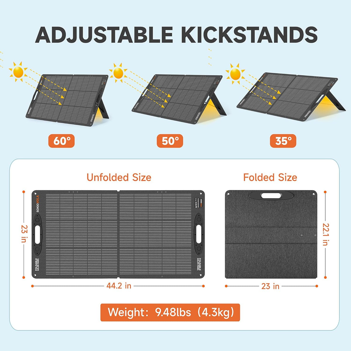 N-Type 16BB 110W 18V Portable Solar Panel Kit,Portable Foldable Solar Panel,NextGen Solar Cell Up to 25% Conversion Rate,ETFE IP68 Waterproof & Dustproof for Power Station Outdoor Camping