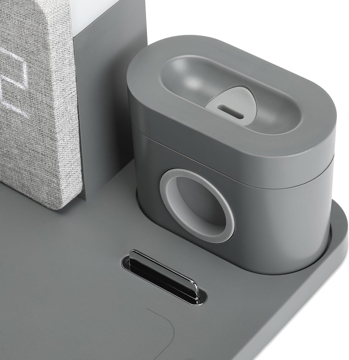6 in 1 Fast Charging Station, 10W Wireless Charger with Alarm Clock and Night Light, Compatible with iPhone
