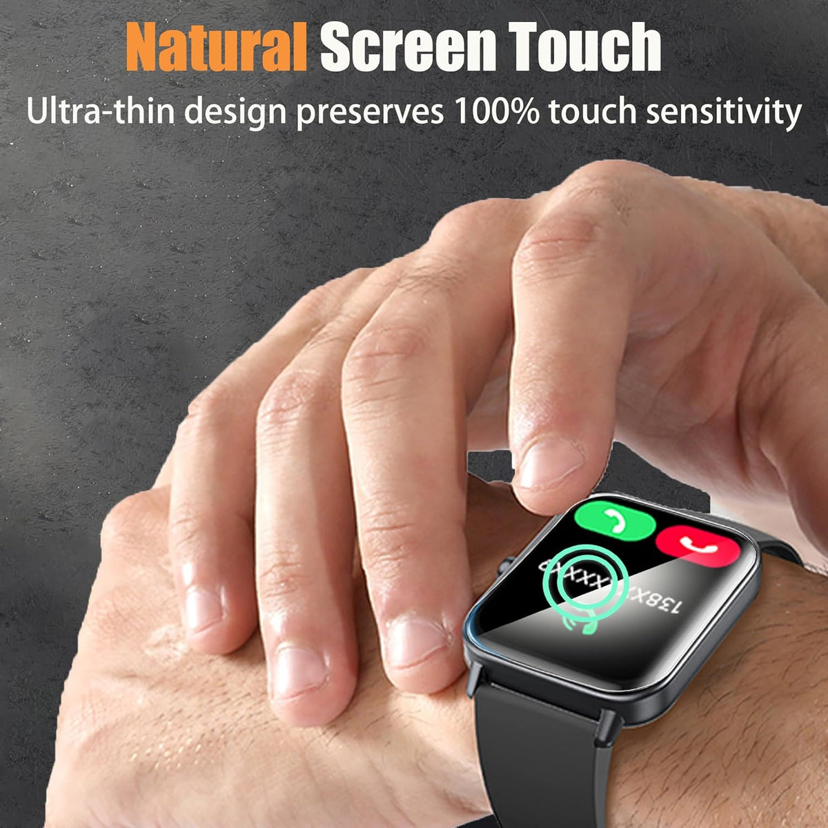 Uaue Smart Watch Screen Protector, [6 Pack] Full Coverage TPU Clear Film for Donerton T50S 1.85" Smartwatch