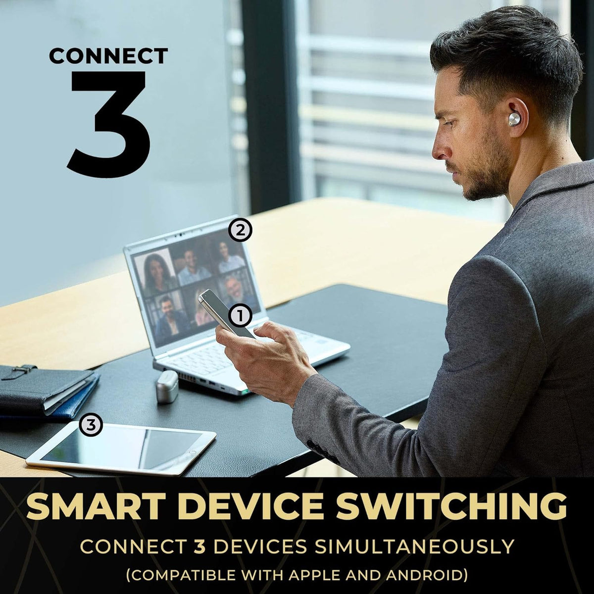 Technics Premium Hi-Fi True Wireless Bluetooth Earbuds with Advanced Noise Cancelling, 3 Device Multipoint Connectivity, Wireless Charging, Hi-Res Audio + Enhanced Calling - EAH-AZ80-S (Silver)