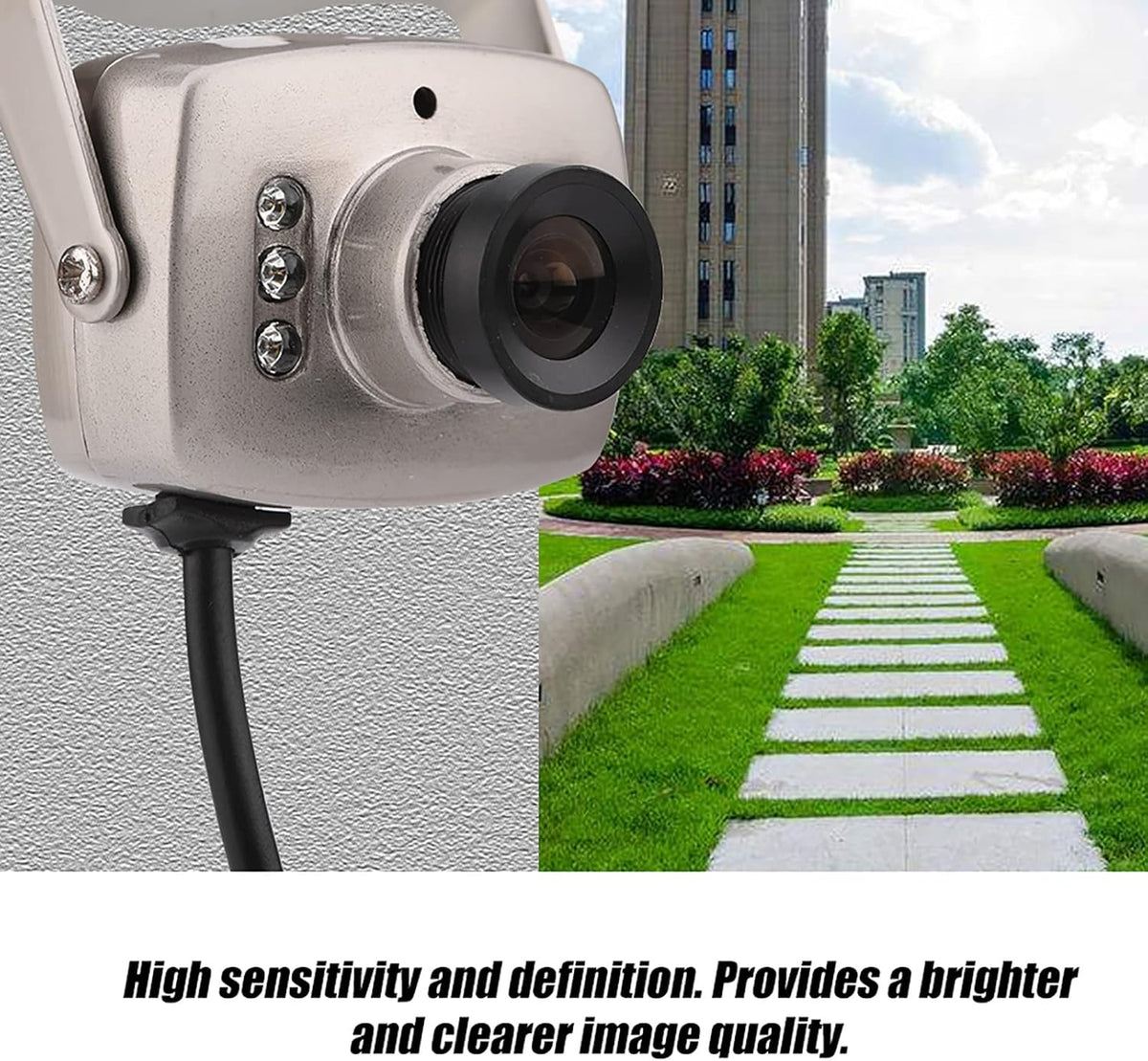 Mini CCTV Security Camera, Wired CMOS Digital Video Camera, 6LED, PAL NTSC for Home Office (NTSC Format)