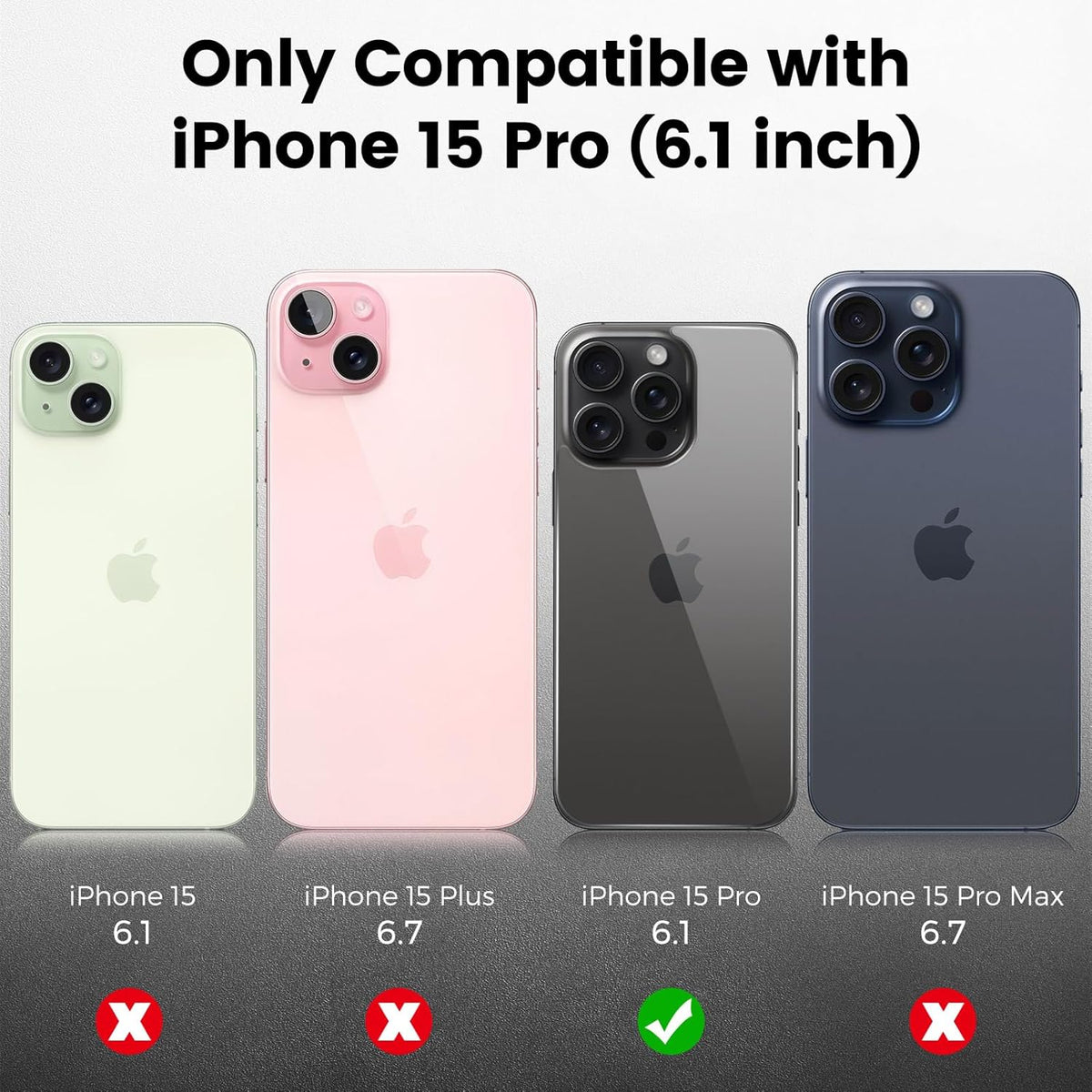 iPhone 15 Pro Back Screen Protector [2 Pack] - Ultra Thin, Anti-Scratch Tempered Glass for 6.1" iPhone 15 Pro.