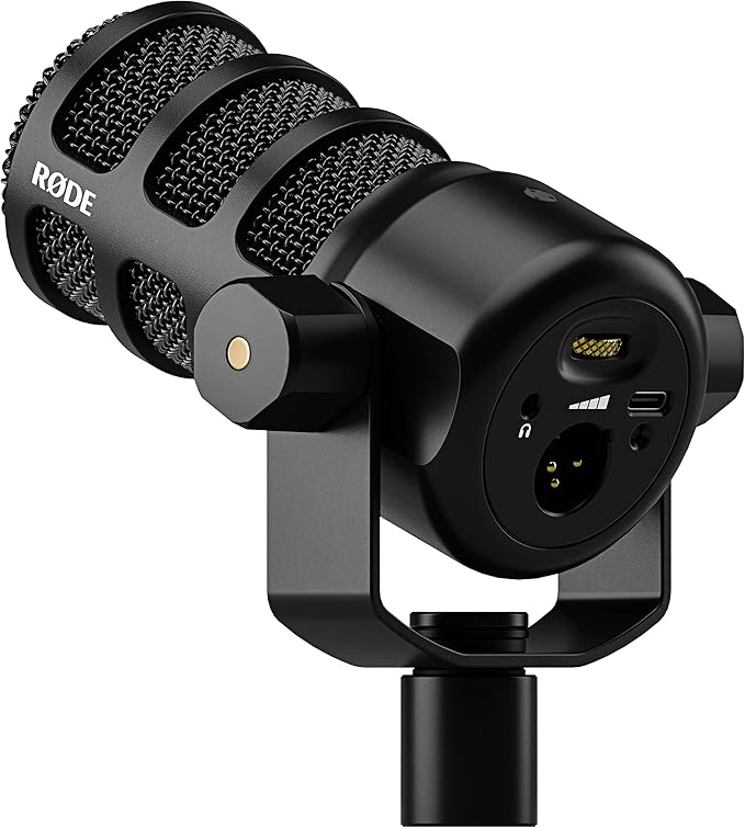 Rode PodMic USB Dynamic Broadcast Microphone (Black) with Green WS14 Pop Filter