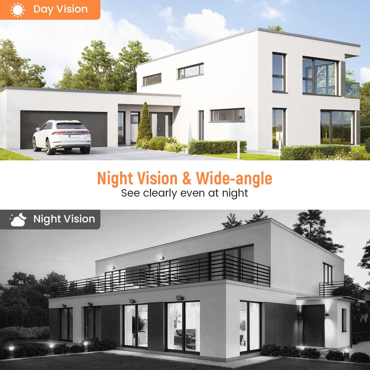 GridTera 2-Way 2.4G Smart Video Doorbell Camera Wireless, AI Human Detection and Instant Alerts, Night Vision, Audio