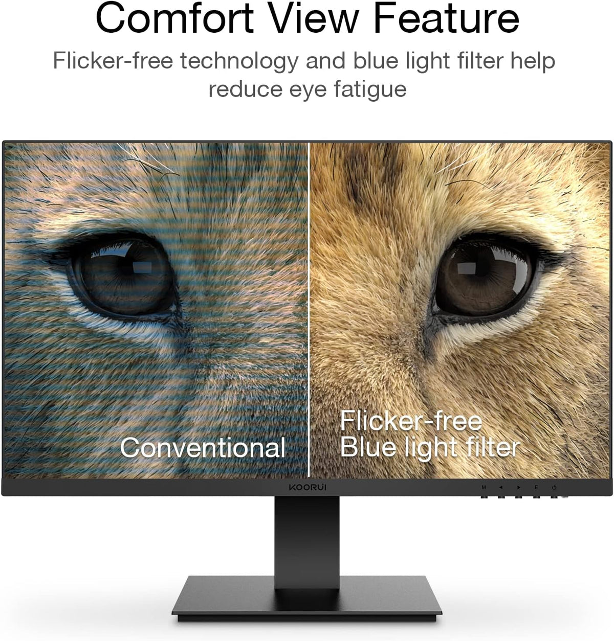 KOORUI Monitor 27 Inch 1080p PC Monitor 3000:1 Contrast Ratio with HDMI VGA for Office and Home, 99% SRGB, Frameless, Eye Care, Tilt Adjustment, VESA Mountable, Black
