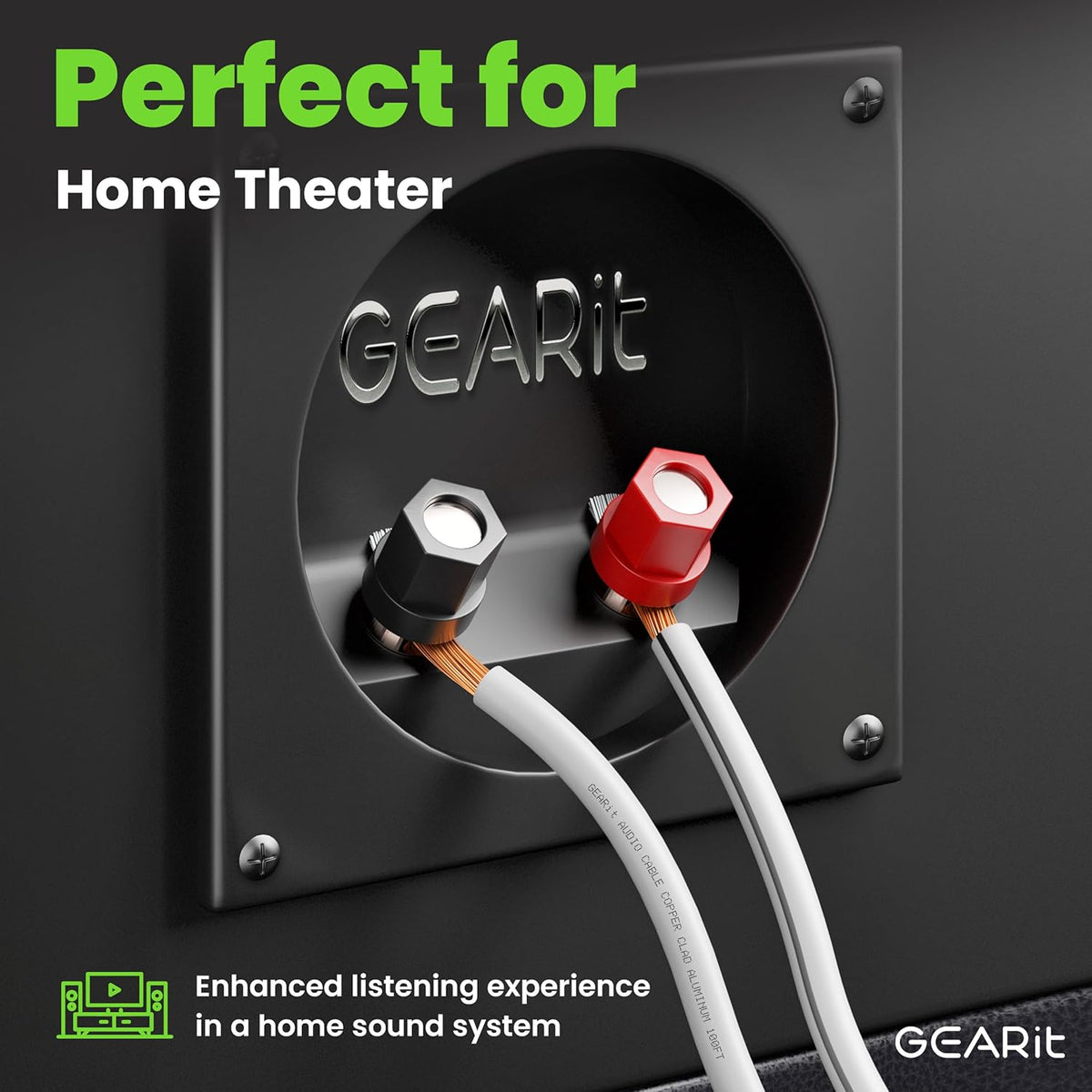 14AWG Speaker Wire, GearIT Pro Series 14 AWG Gauge Speaker Wire Cable (200 Feet / 60.9 Meters) Great Use for Home Theater Speakers and Car Speakers White