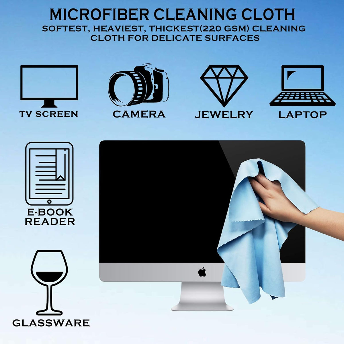 Extra Large 14" X 15" Lint Free Microfiber Cleaning Cloth for Camera Lens and Electronic Device Screens