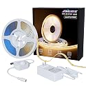 MIWISE COB LED Strip Light 32.8ft/10m,CRI 90+ Warm White 2700K High Lumen Dimmable Super Bright Flexible DC24V LED Tape Light