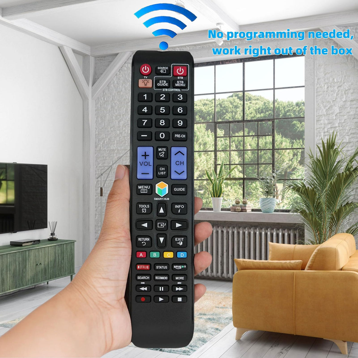 Replacement Remote Control for Samsung UN40MU6300 UN50MU6300 UN55MU6300 UN65MU6300 UN75MU6300 UN55MU9000 UN65MU9000 Curved 4K Ultra HD Smart LED TV