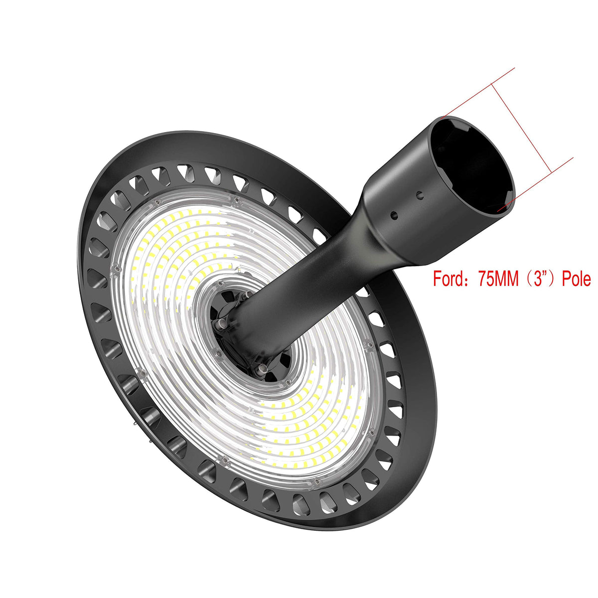 KRLED Post Top 60W LED Circular Area Light Garden Pole Lights