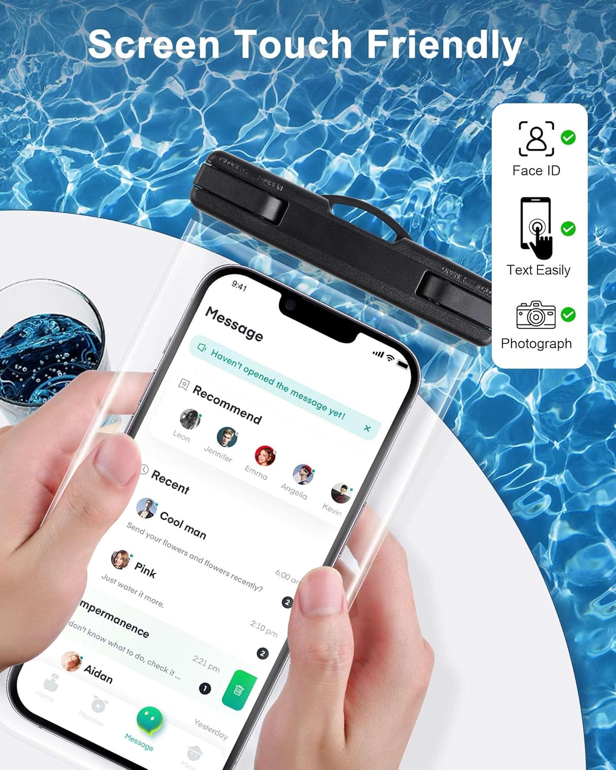 2025 Waterproof Phone Pouch: 3 Pack Cruise Ship Essentials Must Haves Dry Bag for Beach Vacation Essentials Accessories, Phone Case for iPhone 16 15 14 13 12 Plus Pro Max Galaxy - Pink+Green+Green