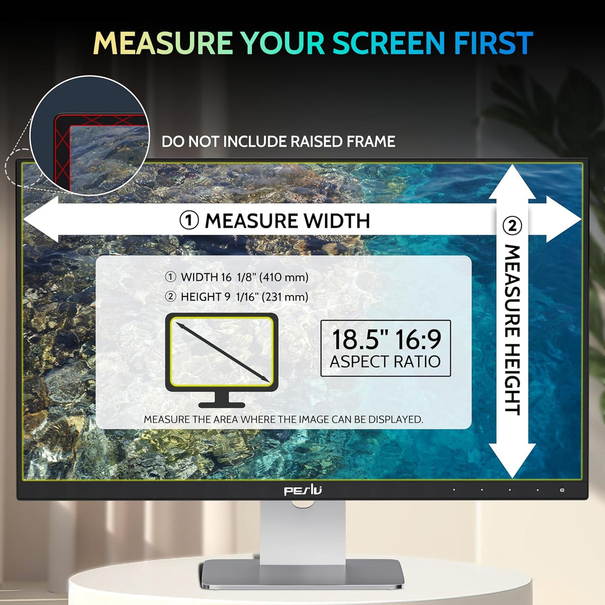 [2 Pack] 18.5 Inch Privacy Screen for Computer Monitor 16:9 Aspect Ratio, Eye Protection Anti Blue Light Glare Shield, 18.5inch Removable Black Blackout Anti Spy Desktop Security Private Filter