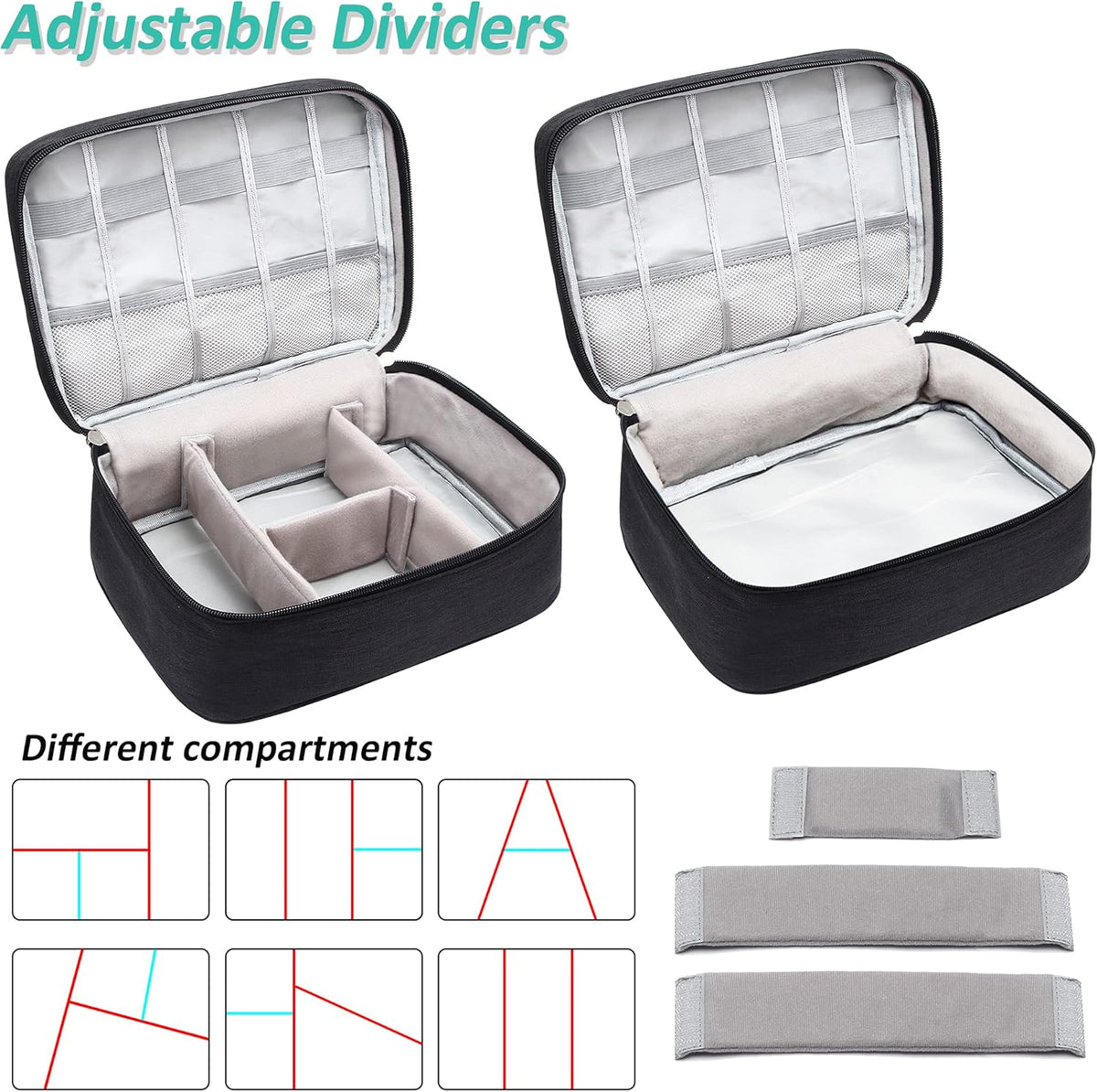 Electronics Organizer Travel Bag, Waterproof Portable Digital Storage Case for Cables & Accessories