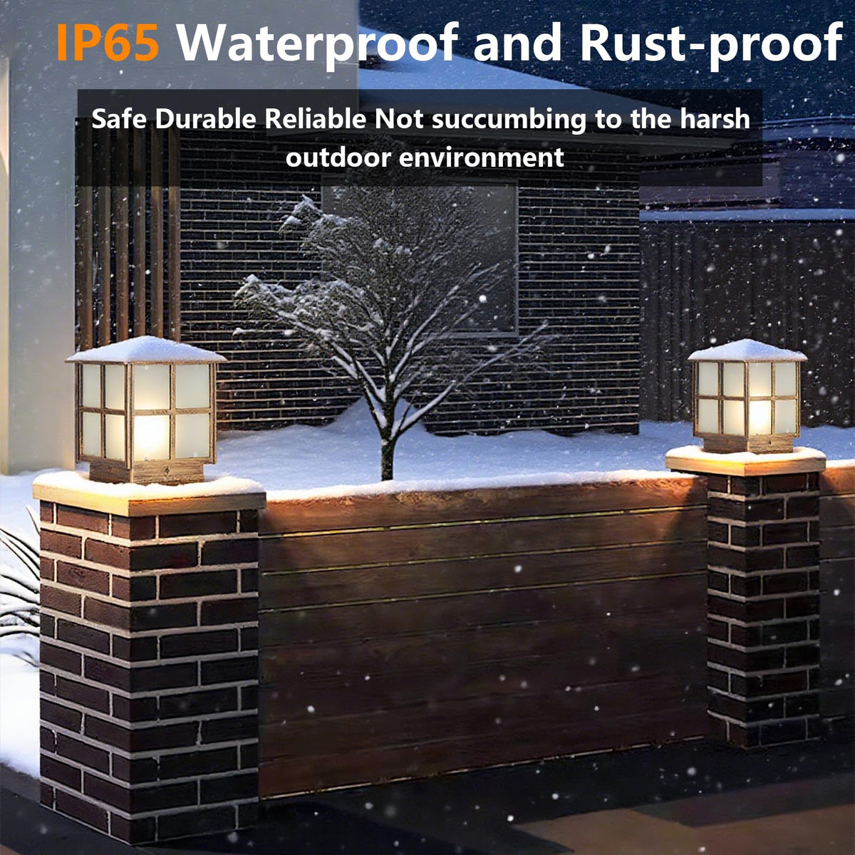 SLAWA Outdoor Post Lights Fixture, Modern Yard Entry Outdoor Column Lights with Aluminum Housing, Patio Pillar Lights Outdoor with Tempered Glass