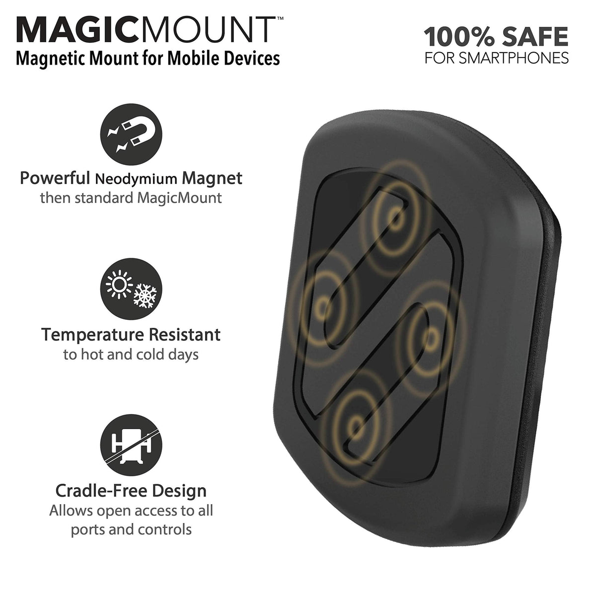 Scosche MAGWSM-SP MagicMount Magnetic Car Phone Holder Windshield or Dashboard Mount - 360 Degree Adjustable Head, Universal with All Devices