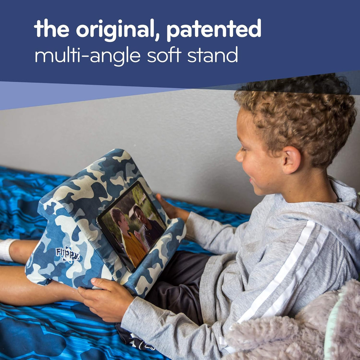 Flippy Tablet Pillow Stand and Holder for Lap, Desk and Bed, Multi-Angle, Compatible with Kindle, Fire, Samsung Galaxy (Def Leopard)