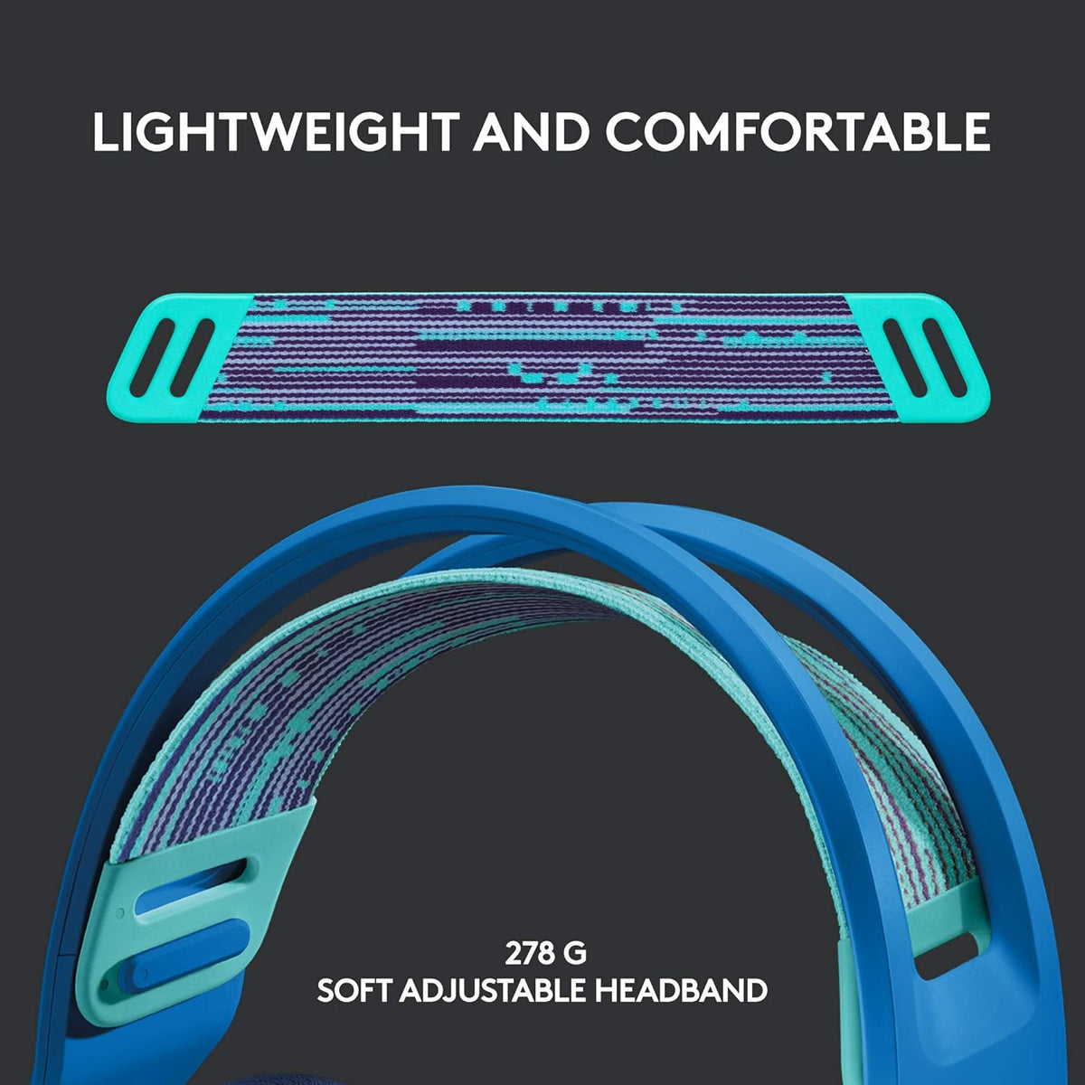 Logitech G733 Lightspeed Wireless Gaming Headset, Suspension Headband, Lightsync RGB, Blue VO!CE Mic, PRO-G Audio – Blue, Gaming Headset Wireless, PC, PS5, PS4, Switch Compatible