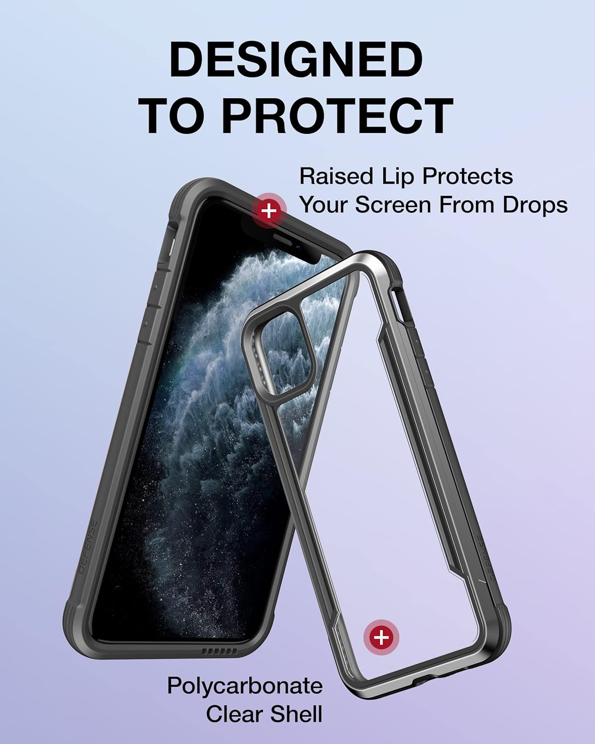 Raptic Shield for iPhone 11 Pro Max Case - Shockproof Protective Clear Case, Military 10ft Drop Tested, Black