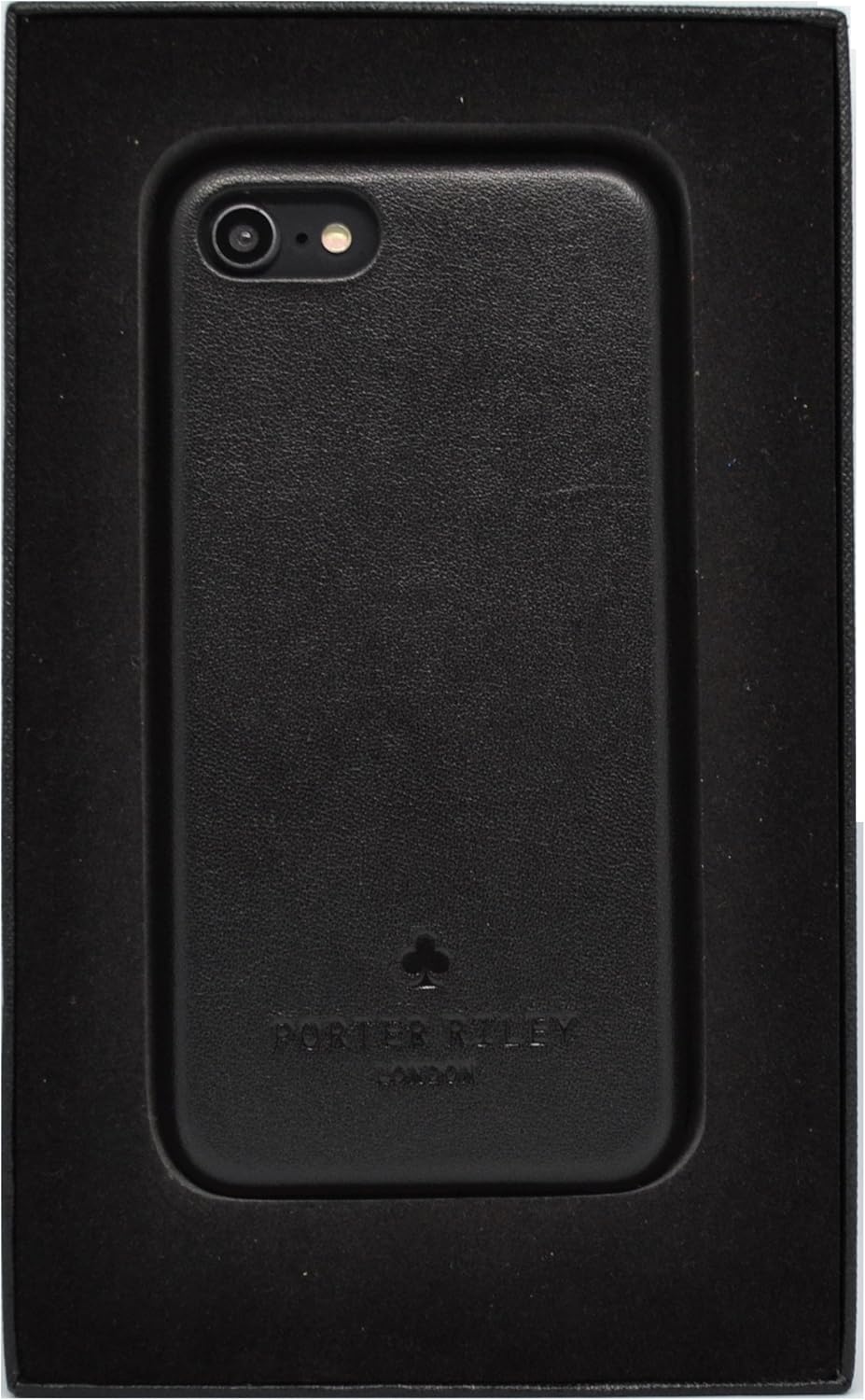 Porter Riley Leather Case for iPhone SE 2022/20, iPhone 8/7, Premium Genuine Leather Slimline Back Case, Black