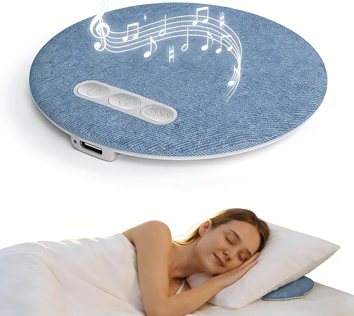 6.0 S1 ZOMBIES CAT Under Pillow Speaker for Sleeping, Bluetooth Sleep Speaker with White Noise & Sleep Timer, Thin