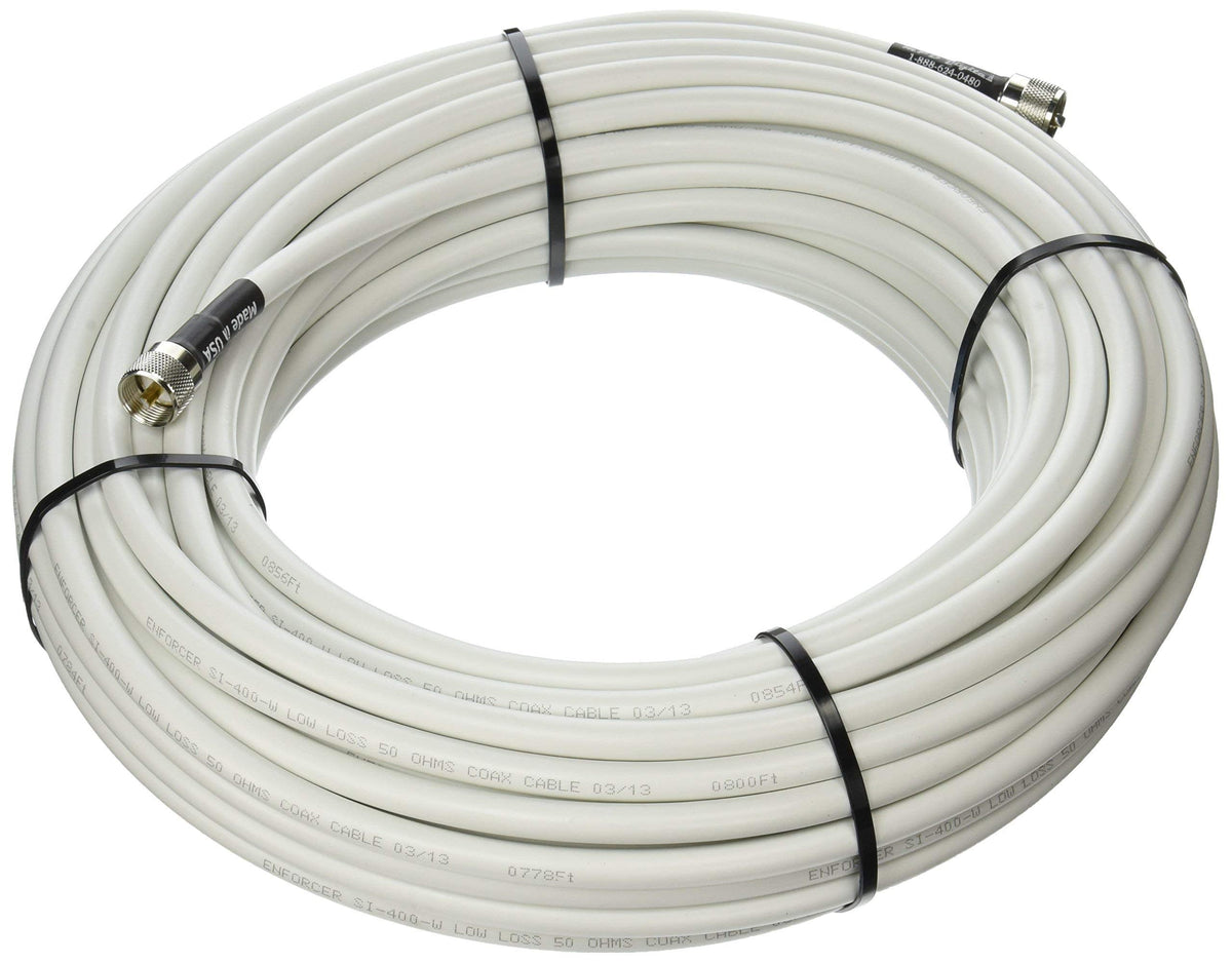 MPD Digital I MPD-400 PVC Superflex Coax Cable I PL259 UHF Male Connectors I Ultra Low Loss for Ham, VHF, RF, CB Radio I Made in the USA I White, 25