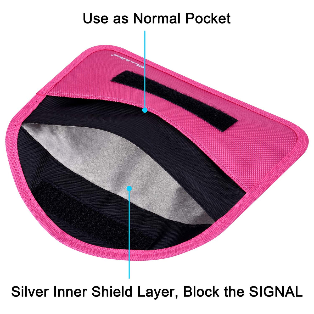 Signal Blocking Bag, Techion 2 Pack RFID Faraday Bag Shield Pouch Cage Box Wallet Case for Cell Phone and Car Key FOB, Privacy Protection