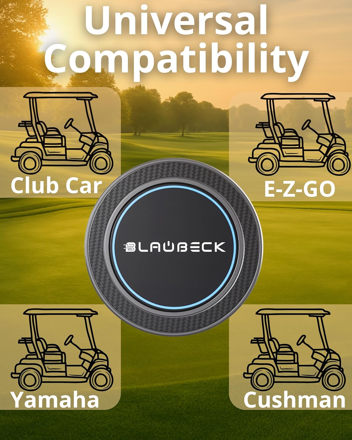 Alloy Magnetic Golf Cart Phone Holder for iPhone MagSafe & Android Compatible with Club Car, Icon, Yamaha, EZGO Golf Cart Accessories