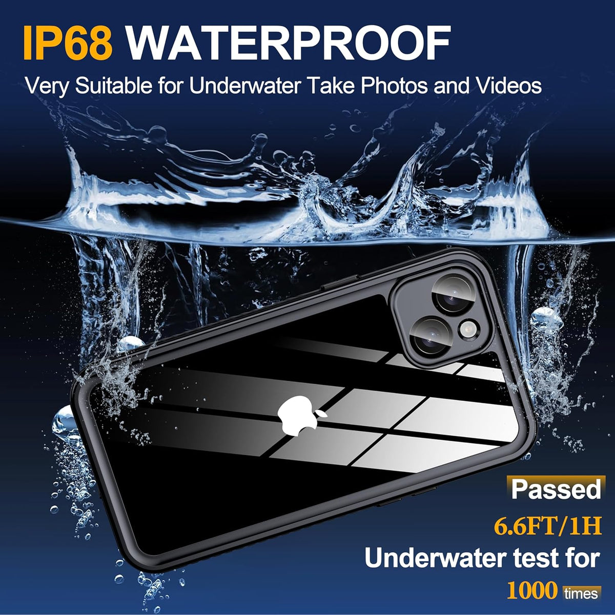 for iPhone 14 Plus Case Waterproof - Built-in Privacy Screen Protector & HD Screen Protector [IP68 Underwater] Shockproof Dustproof Full Body Protection iPhone 14 Plus Phone Case Pink