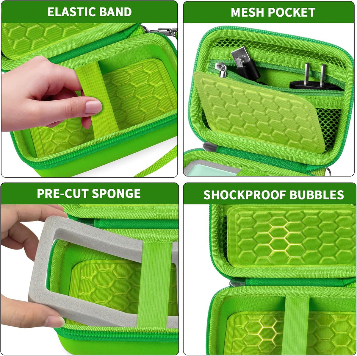 Carrying & Protective Case for Digital Camera, AbergBest 21 Mega Pixels 2.7" LCD Rechargeable HD/Kodak Pixpro/Canon PowerShot ELPH 180/190 / Sony DSCW800 / DSCW830 Cameras for Travel - Grass Green