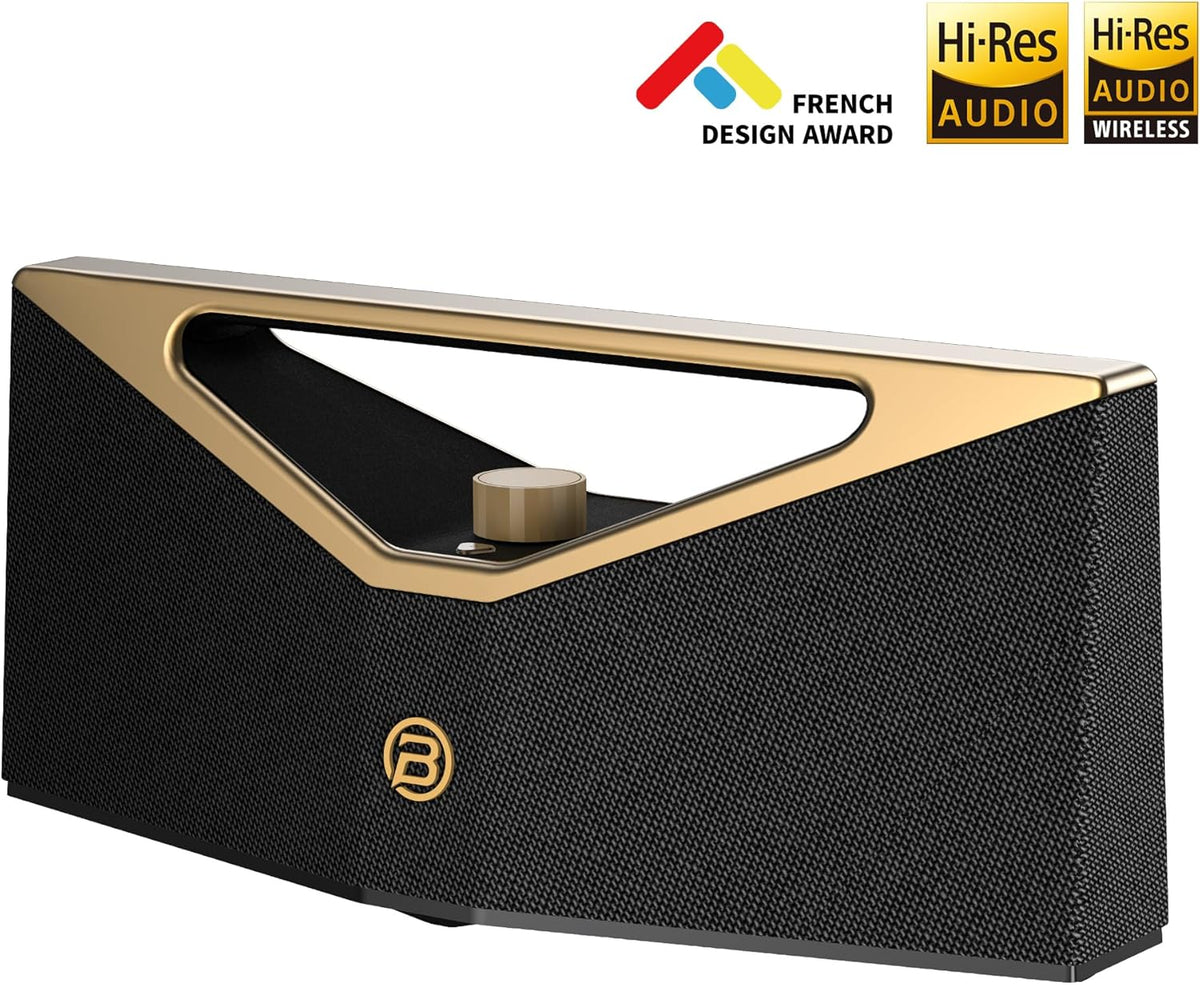 BUGANI Bluetooth Speaker Loud 160W,Waterproof Large Bluetooth Speaker Subwoofer Hi-Res Audio, 12H Playtime Party Outdoor Speakers for Camping, Beach, Golden