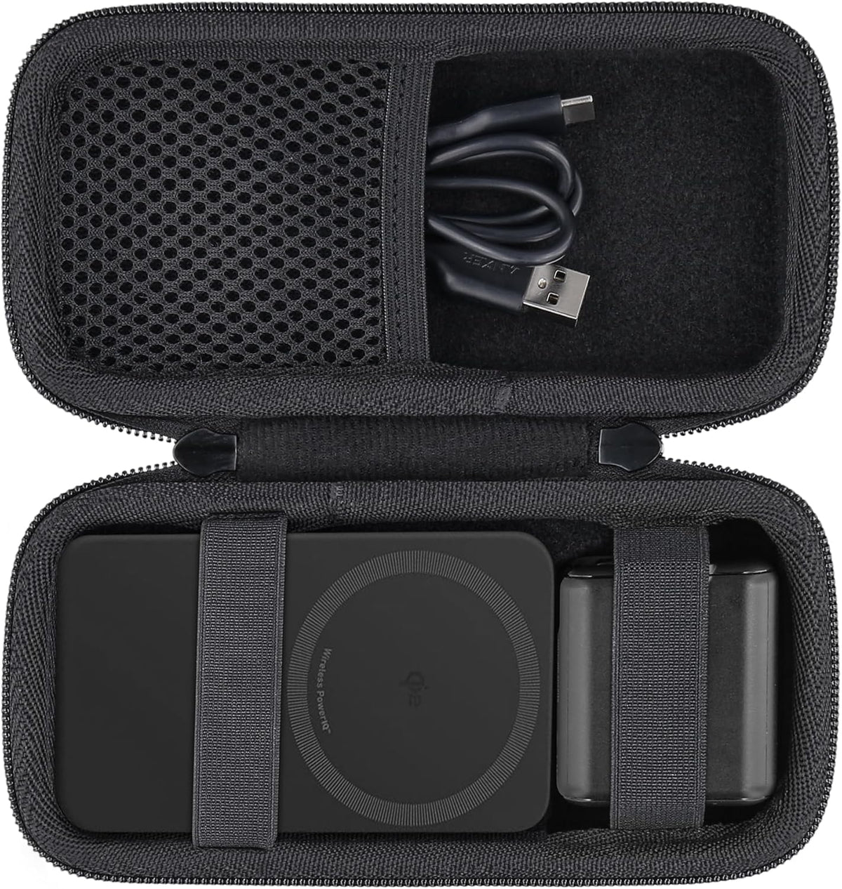 khanka Hard Travel Case for Anker MagGo 6600mAh/10000mAh Power Bank, Qi2 Certified Portable Charger (Black)