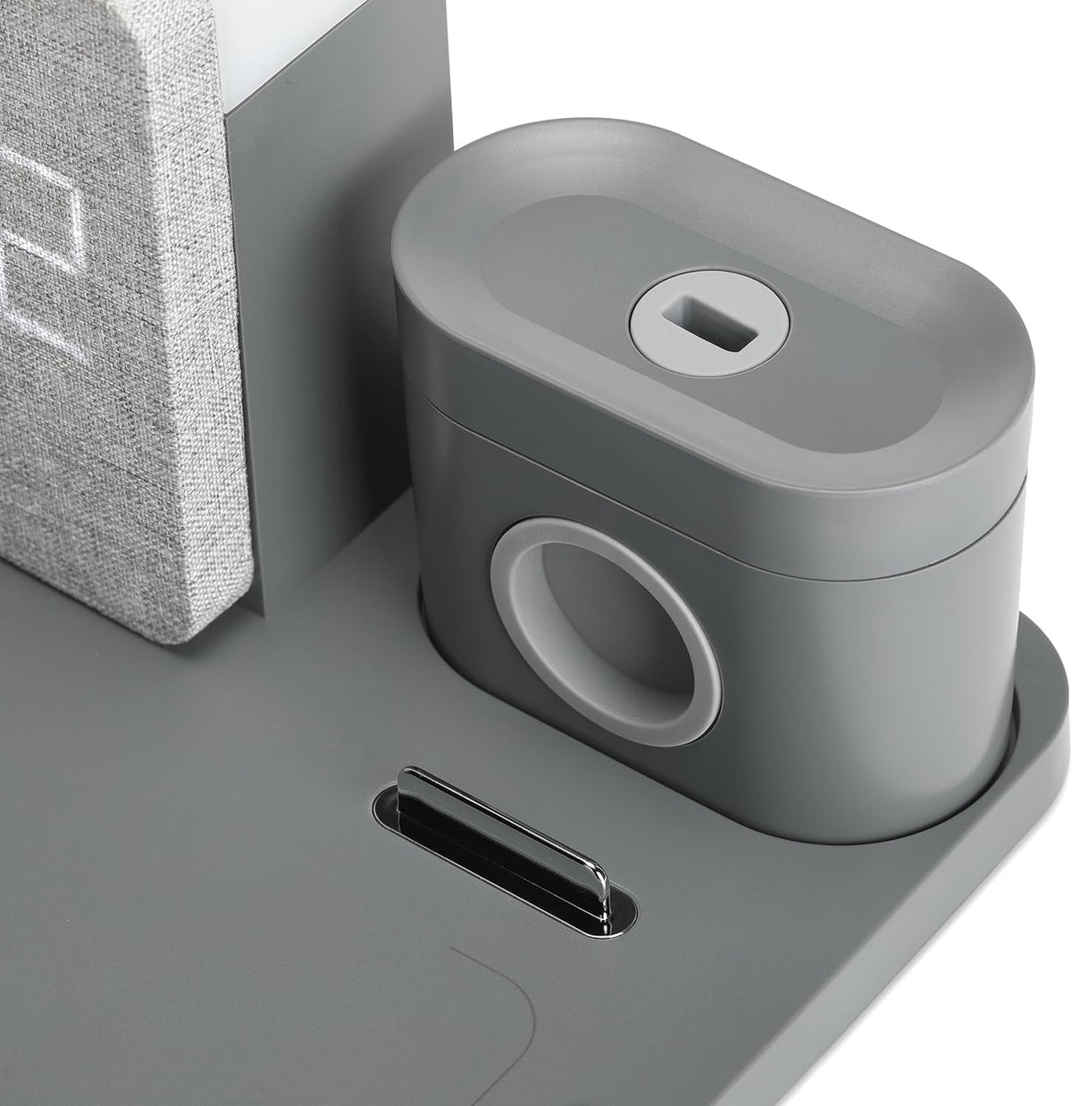 6 in 1 Fast Charging Station, 10W Wireless Charger with Alarm Clock and Night Light, Compatible with iPhone