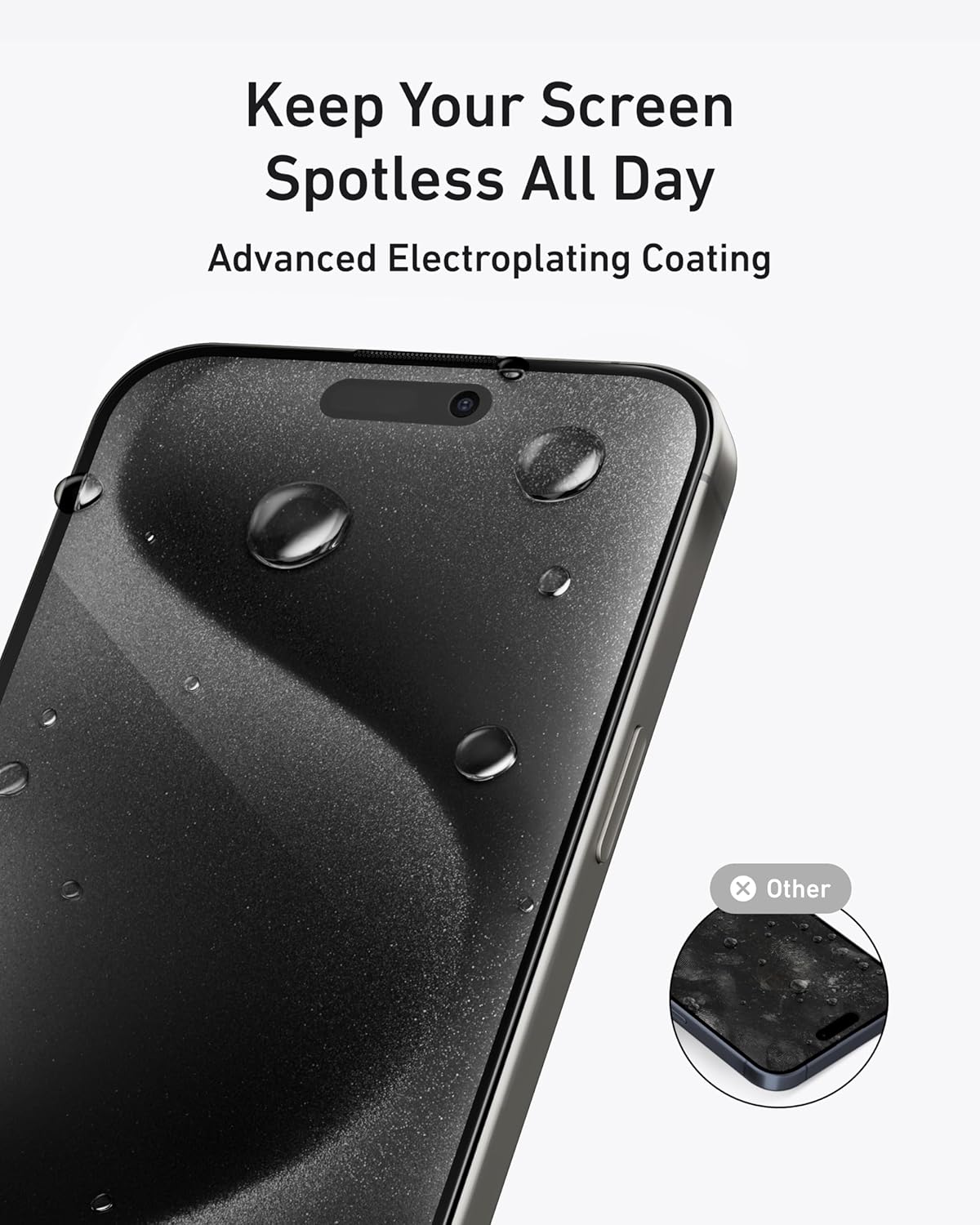 Anker 2 Pack for iPhone 13 Pro Max/14 Plus Privacy Screen Protector, Anti-Spy HD Tempered-Glass, Easy Installation
