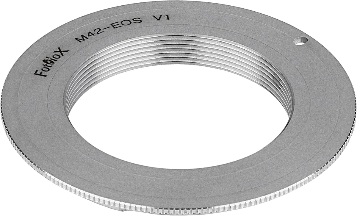 Fotodiox Pro Chrome Lens Mount Adapter - Compatible with M42 Lens to Canon EOS Mount D/SLR Cameras