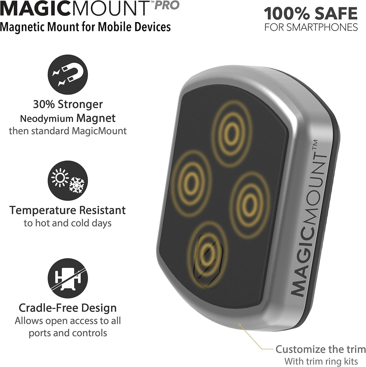 Scosche MPWDEX2-XTSP MagicMount Pro Extendo Magnetic Phone Holder, Suction Cup Phone Mount for Car