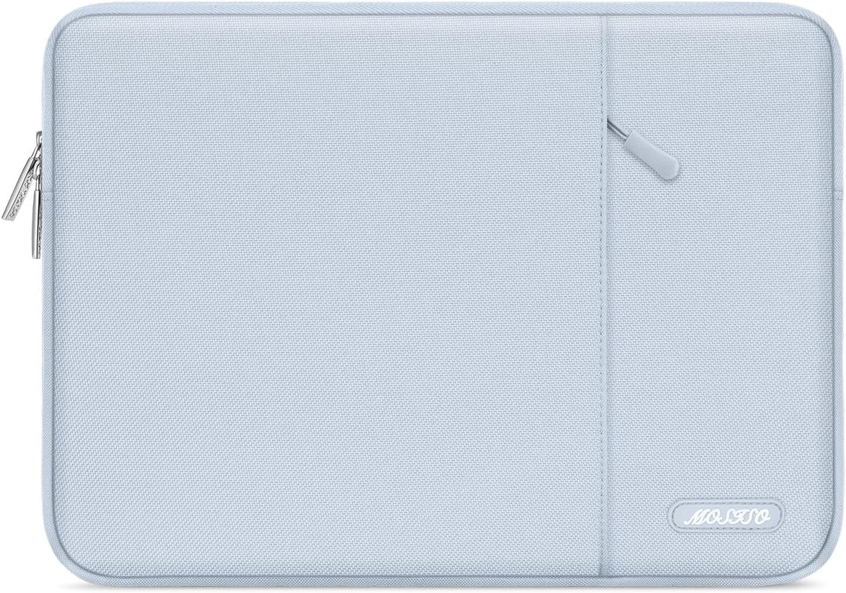 MOSISO Laptop Case 14 inch, 14 inch Laptop Sleeve Compatible with HP Lenovo Dell ASUS Acer, HP Stream, Dell Latitude, Lenovo IdeaPad, Polyester Vertical Computer Sleeve Bag with Pocket, Baby Blue